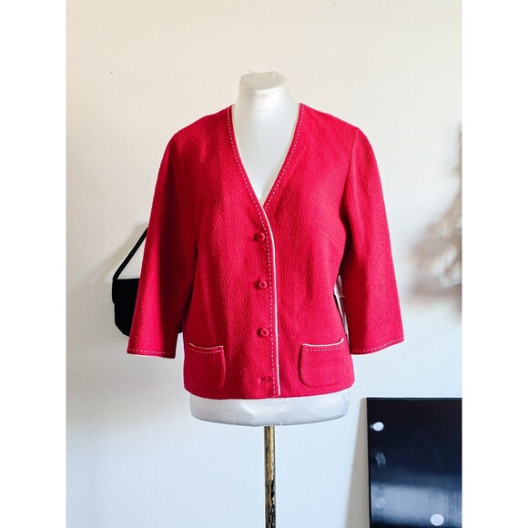 vintage Jackets & Blazers - Butte Knit Vintage 50s 60s Hot Pink Blazer Jacket M